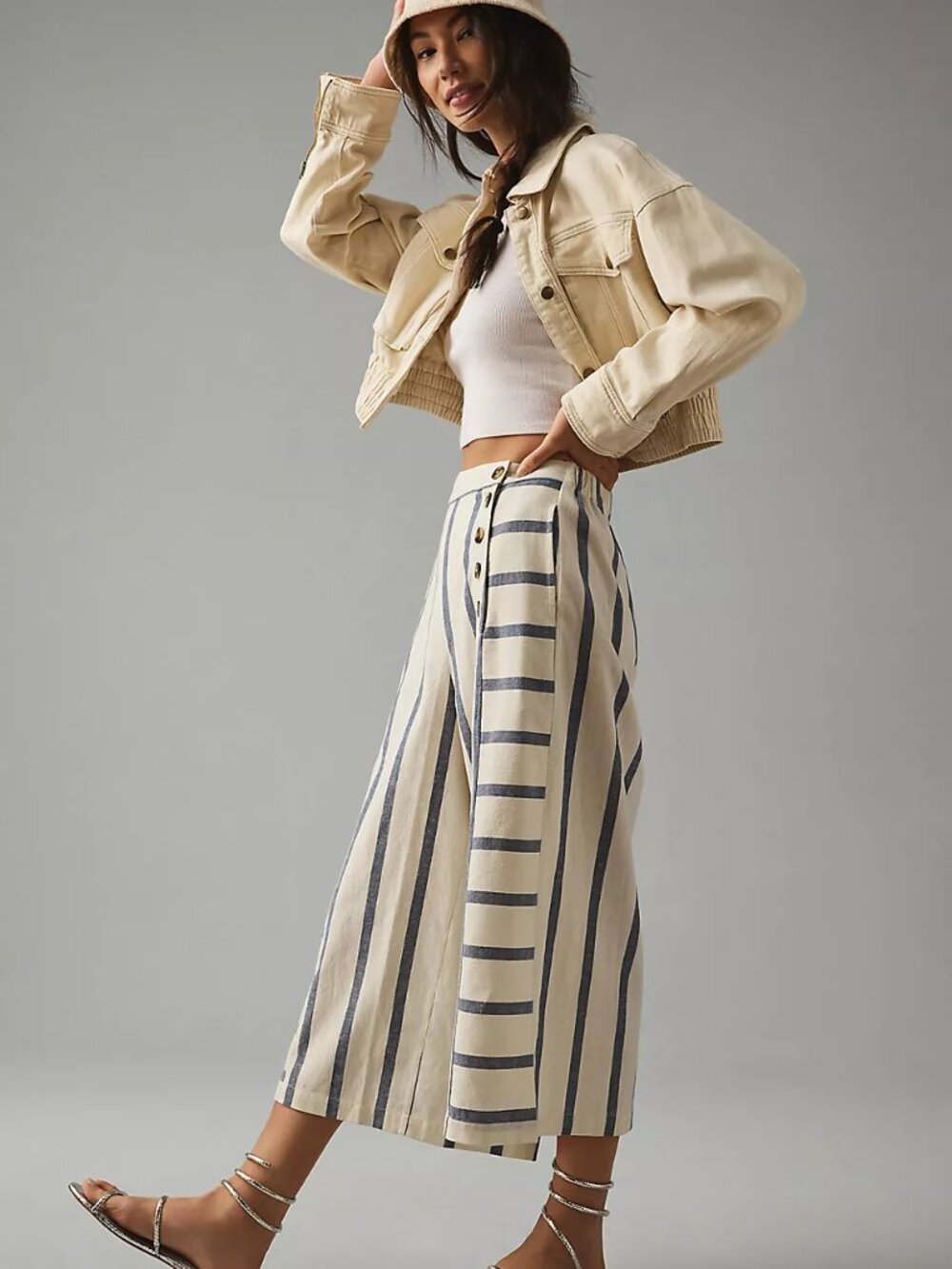 Anthropologie Maeve Striped Sailor Culotte Pants